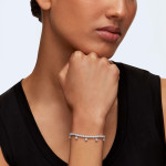 Kristal Taşlı Gümüş Su Yolu Bileklik  Taşlı (Altın Kaplama)